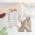 Round neck letter stripe short sleeve suit